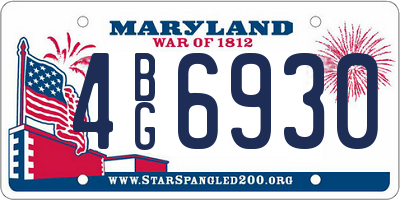 MD license plate 4BG6930