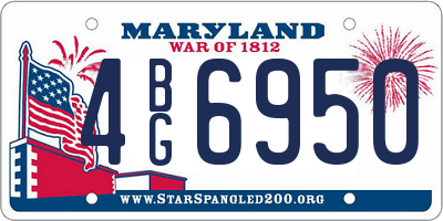 MD license plate 4BG6950
