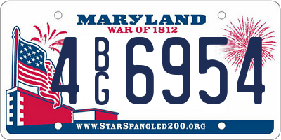 MD license plate 4BG6954