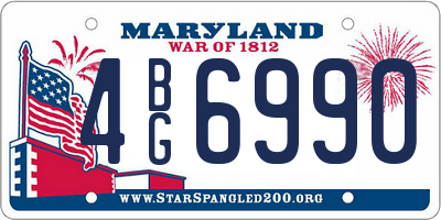 MD license plate 4BG6990
