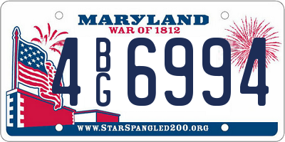MD license plate 4BG6994