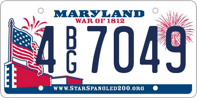 MD license plate 4BG7049