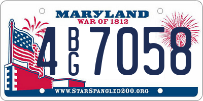 MD license plate 4BG7058