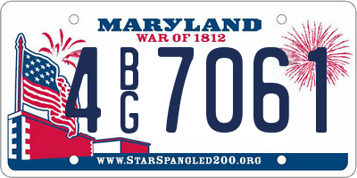 MD license plate 4BG7061