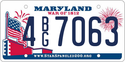 MD license plate 4BG7063