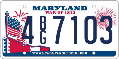 MD license plate 4BG7103