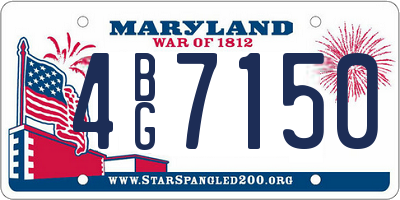 MD license plate 4BG7150