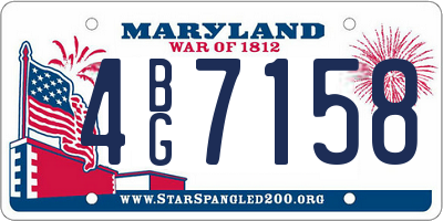MD license plate 4BG7158