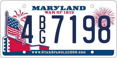 MD license plate 4BG7198