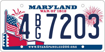 MD license plate 4BG7203