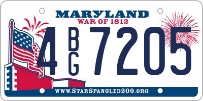 MD license plate 4BG7205