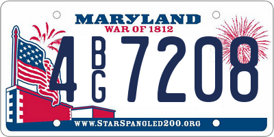 MD license plate 4BG7208