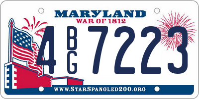 MD license plate 4BG7223