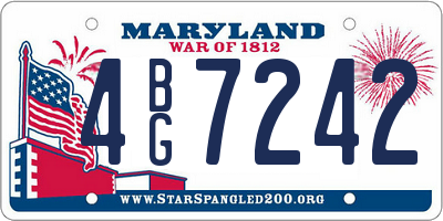 MD license plate 4BG7242