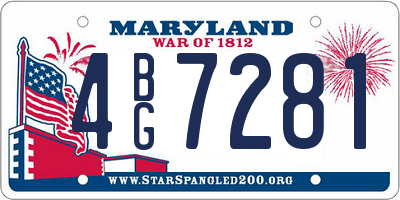 MD license plate 4BG7281