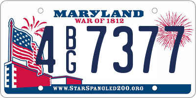 MD license plate 4BG7377