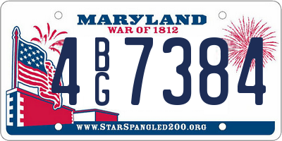 MD license plate 4BG7384