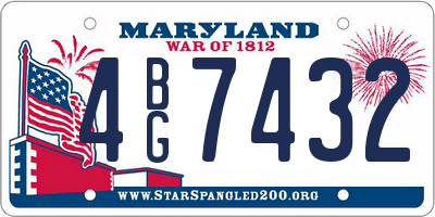 MD license plate 4BG7432