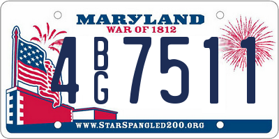 MD license plate 4BG7511