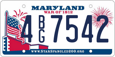 MD license plate 4BG7542