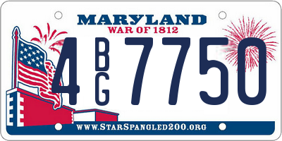 MD license plate 4BG7750