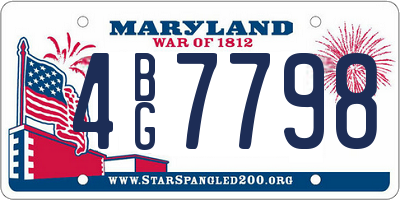 MD license plate 4BG7798