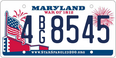 MD license plate 4BG8545