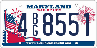 MD license plate 4BG8551