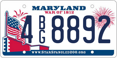 MD license plate 4BG8892