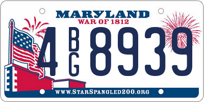 MD license plate 4BG8939