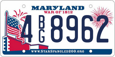 MD license plate 4BG8962