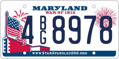 MD license plate 4BG8978