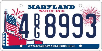 MD license plate 4BG8993