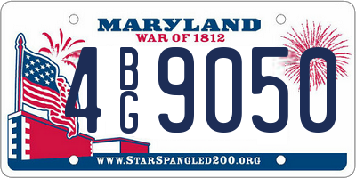 MD license plate 4BG9050