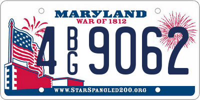 MD license plate 4BG9062