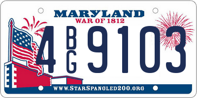 MD license plate 4BG9103