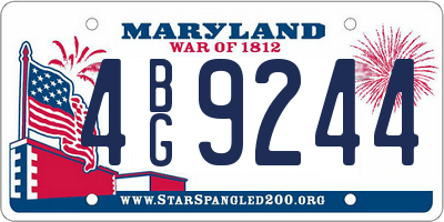 MD license plate 4BG9244