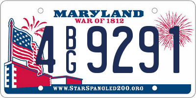MD license plate 4BG9291