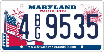 MD license plate 4BG9535