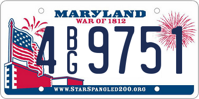 MD license plate 4BG9751