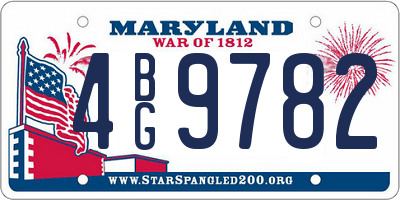 MD license plate 4BG9782