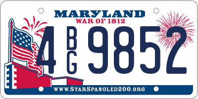 MD license plate 4BG9852