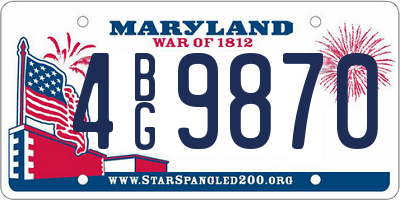 MD license plate 4BG9870