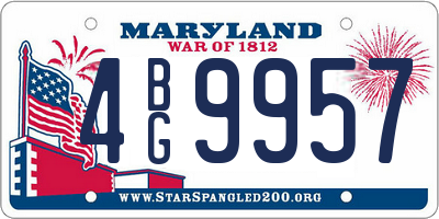MD license plate 4BG9957