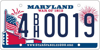 MD license plate 4BH0019