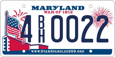 MD license plate 4BH0022