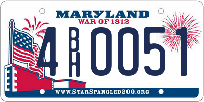 MD license plate 4BH0051