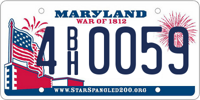 MD license plate 4BH0059