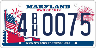 MD license plate 4BH0075