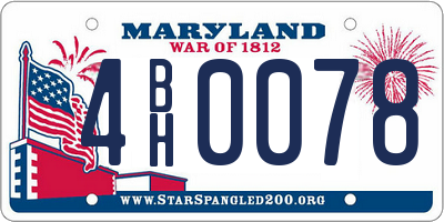 MD license plate 4BH0078